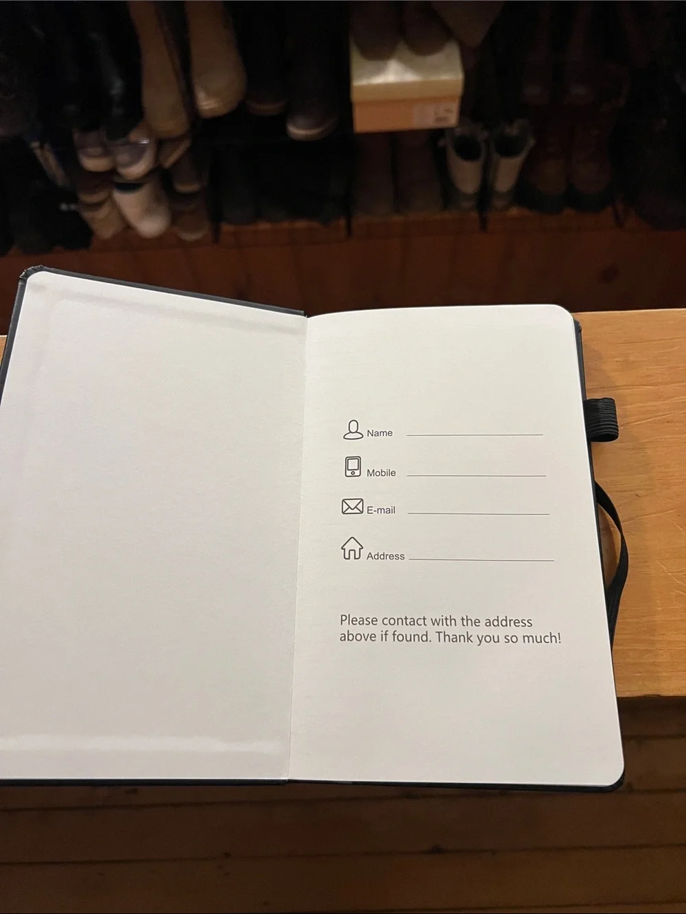 Classic Black Hardcover Lined Notebook with Elastic Closure